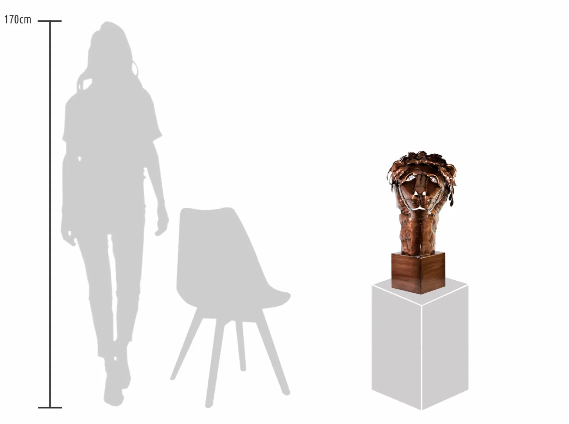 Metall Skulptur 'Wächter des Palasts' 63x40x35cm