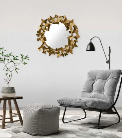 Metall Wandspiegel 'Gilded Butterflies' 63x63x4cm