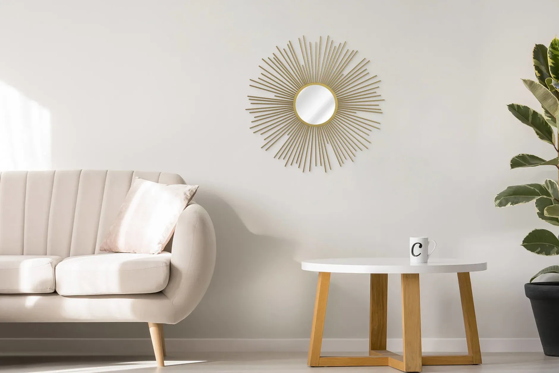 Metall Wandspiegel 'Radiant Sun' 80x80x3cm