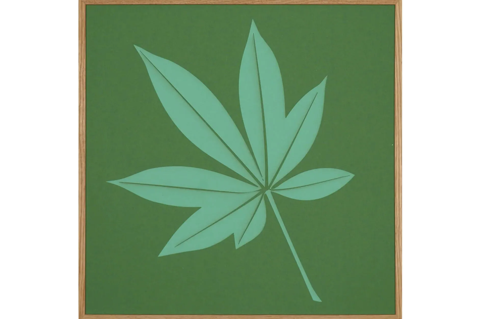 Papierkunst Wandbild 'Glückskastanien Blatt' 50x50cm