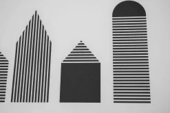 Papierkunst Wandbild 'Houses in black n white' 50x70cm