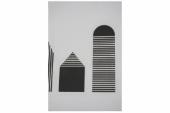 Papierkunst Wandbild 'Houses in black n white' 50x70cm