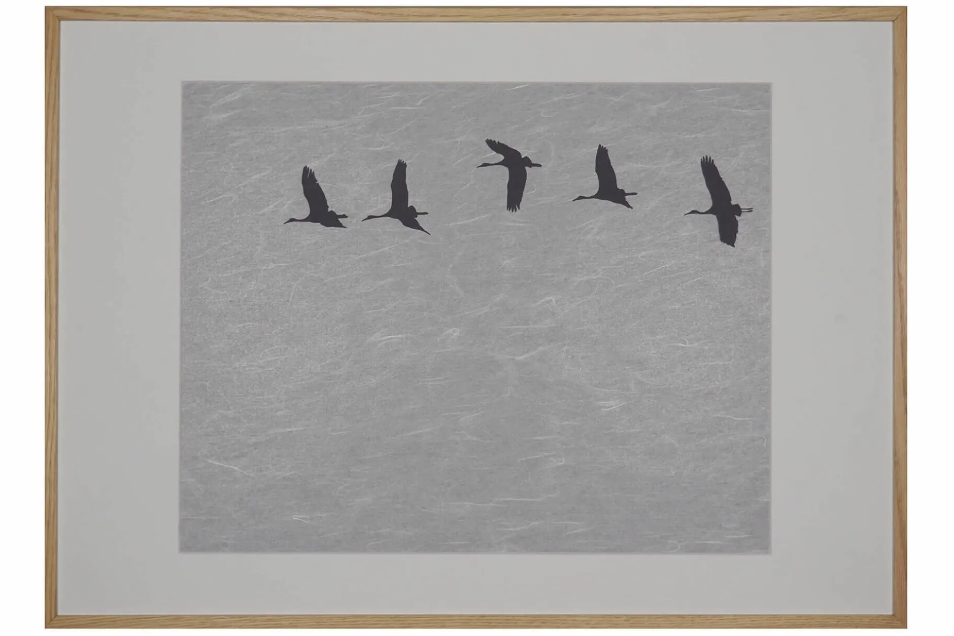 Papierkunst Wandbild 'Kranichflug' 50x70cm