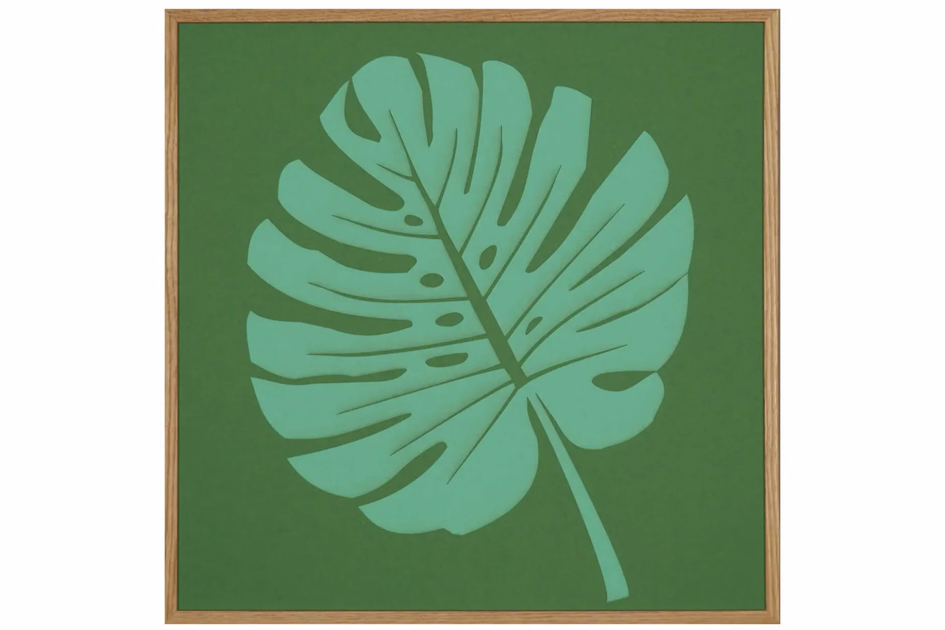 Papierkunst Wandbild 'Monstera Blatt' 50x50cm