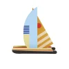Papierskulptur 'Colocrimson-Segelboot'