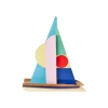 Papierskulptur 'Geometrisches Segelboot'