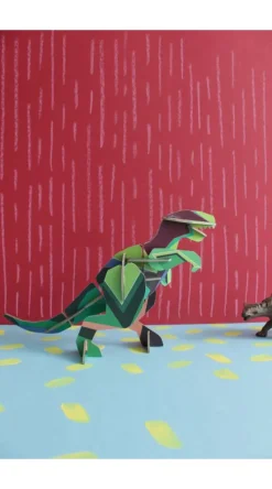 Papierskulptur 'Jade-Dino'