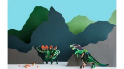 Papierskulptur 'Jade-Dino'