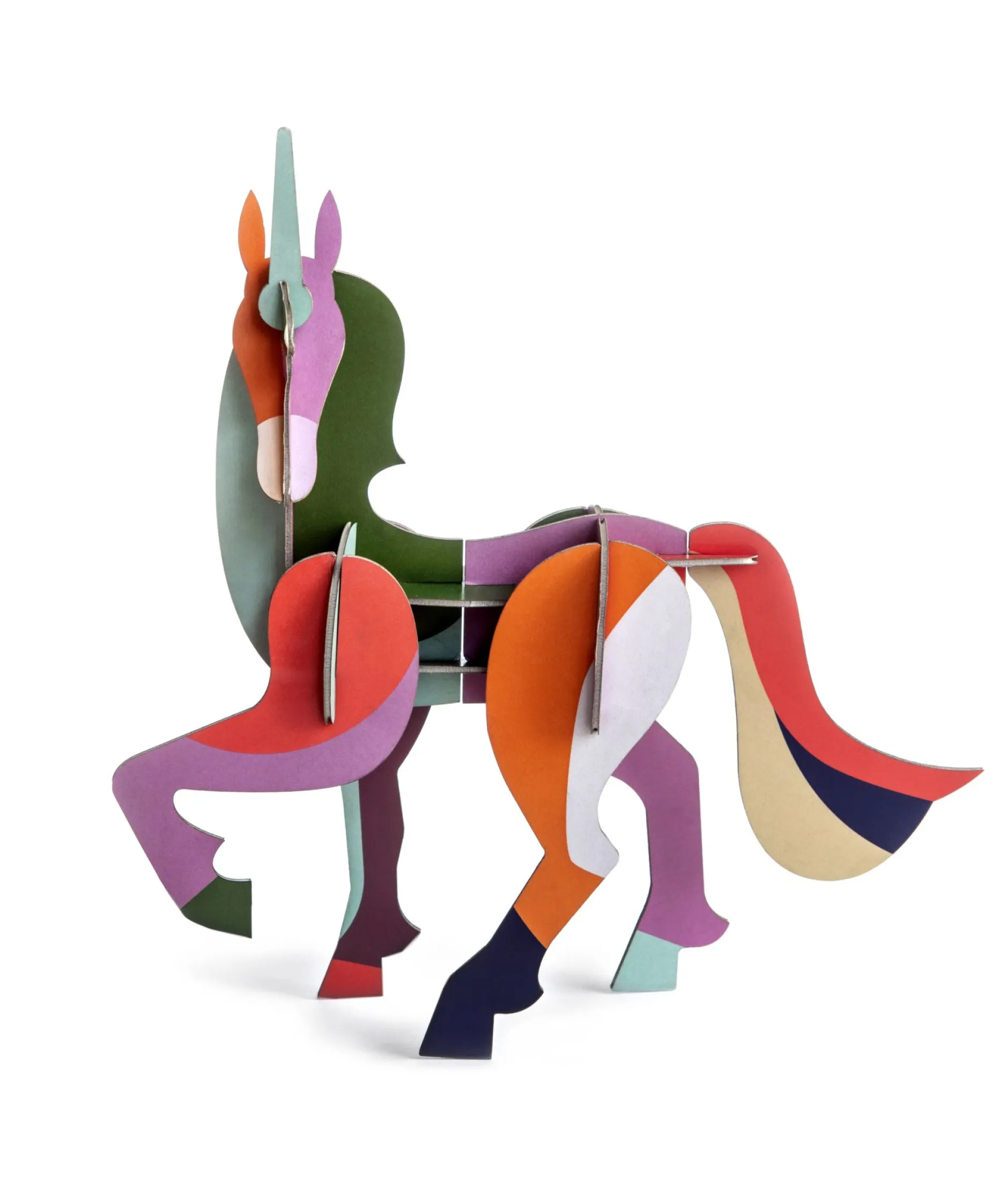 Papierskulptur 'Lebendiges Einhorn'
