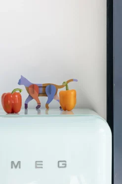 Papierskulptur 'Leuchtende Katze'