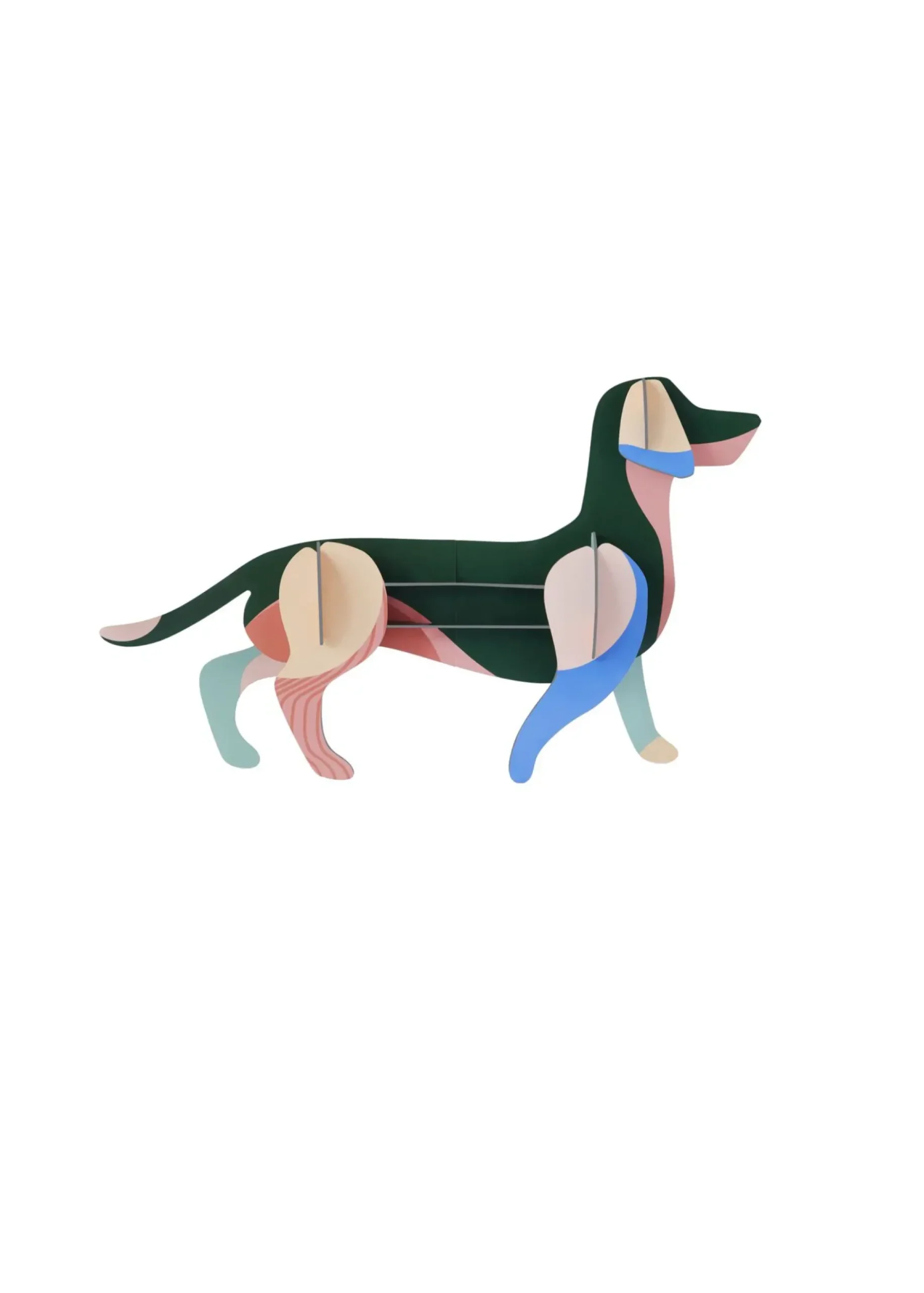 Papierskulptur 'Leuchtender Hund'