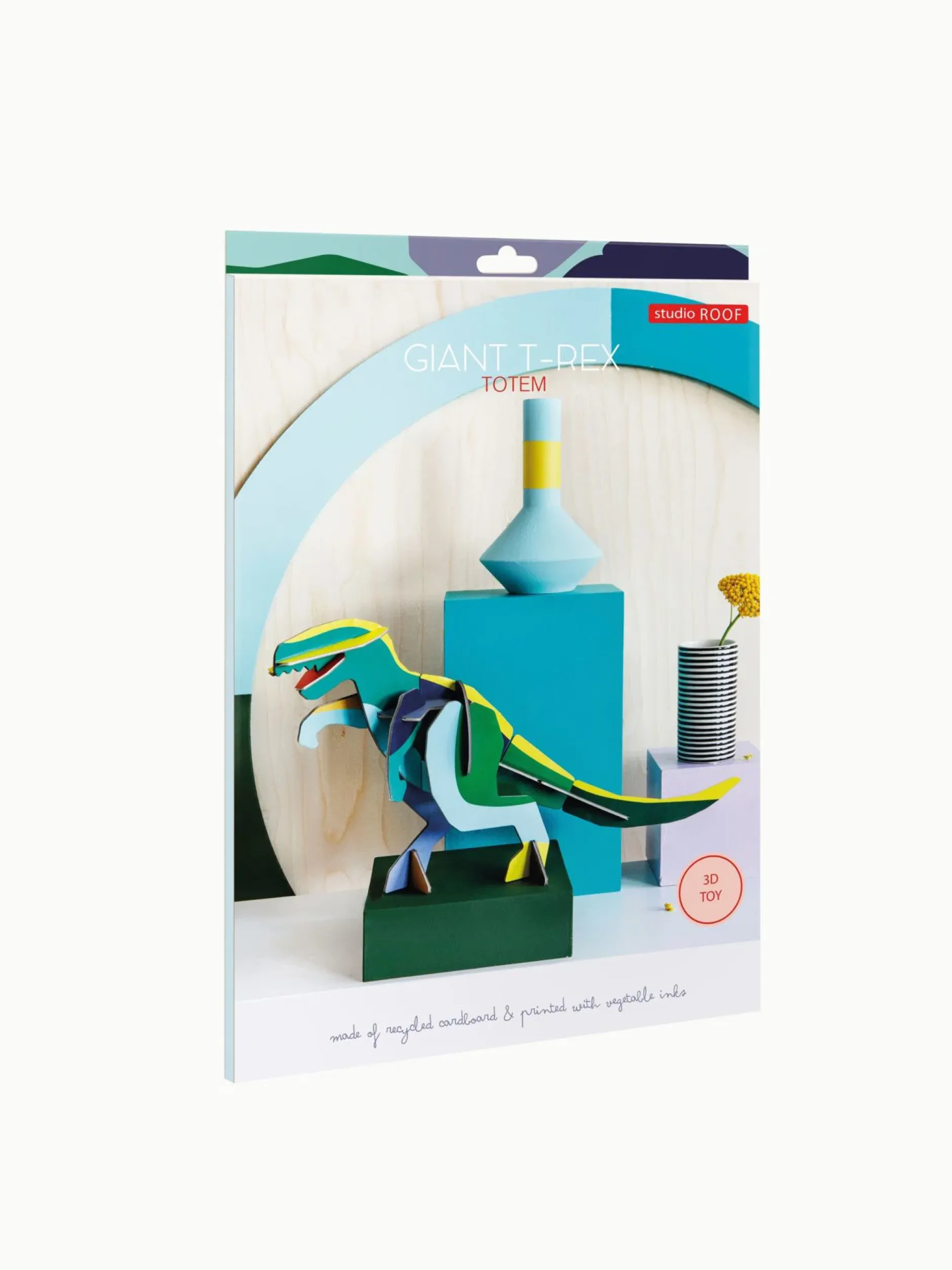 Papierskulptur 'Leuchtender Dino'