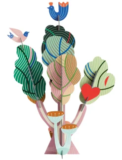 Papierskulptur 'Leuchtender Baum'