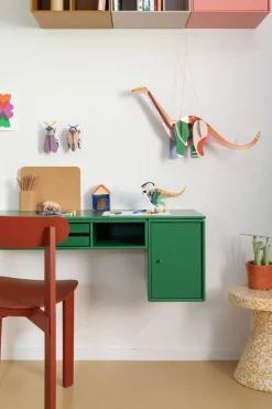 Papierskulptur 'Leuchtender Dino'