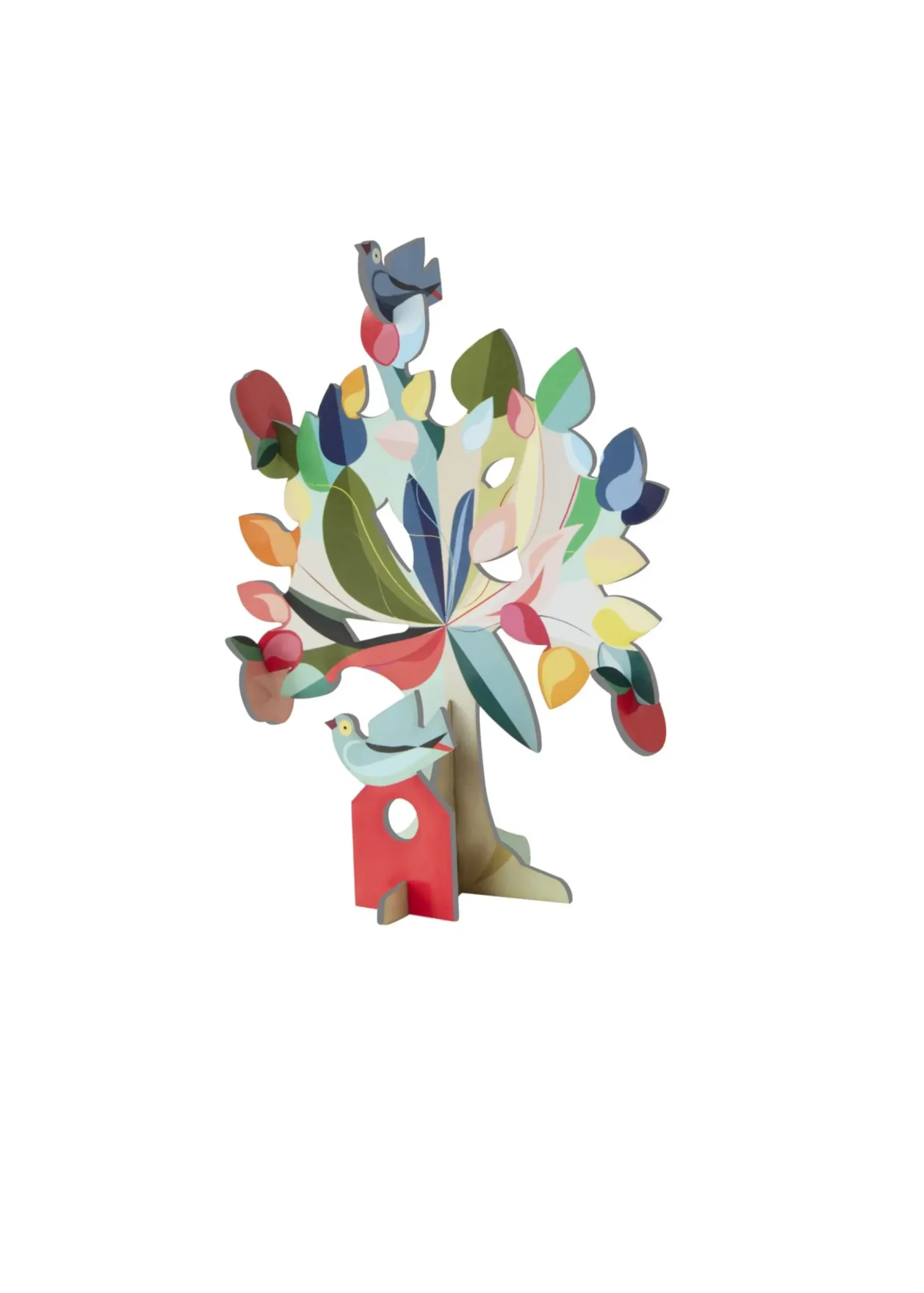 Papierskulptur 'Leuchtender Vogelbaum'