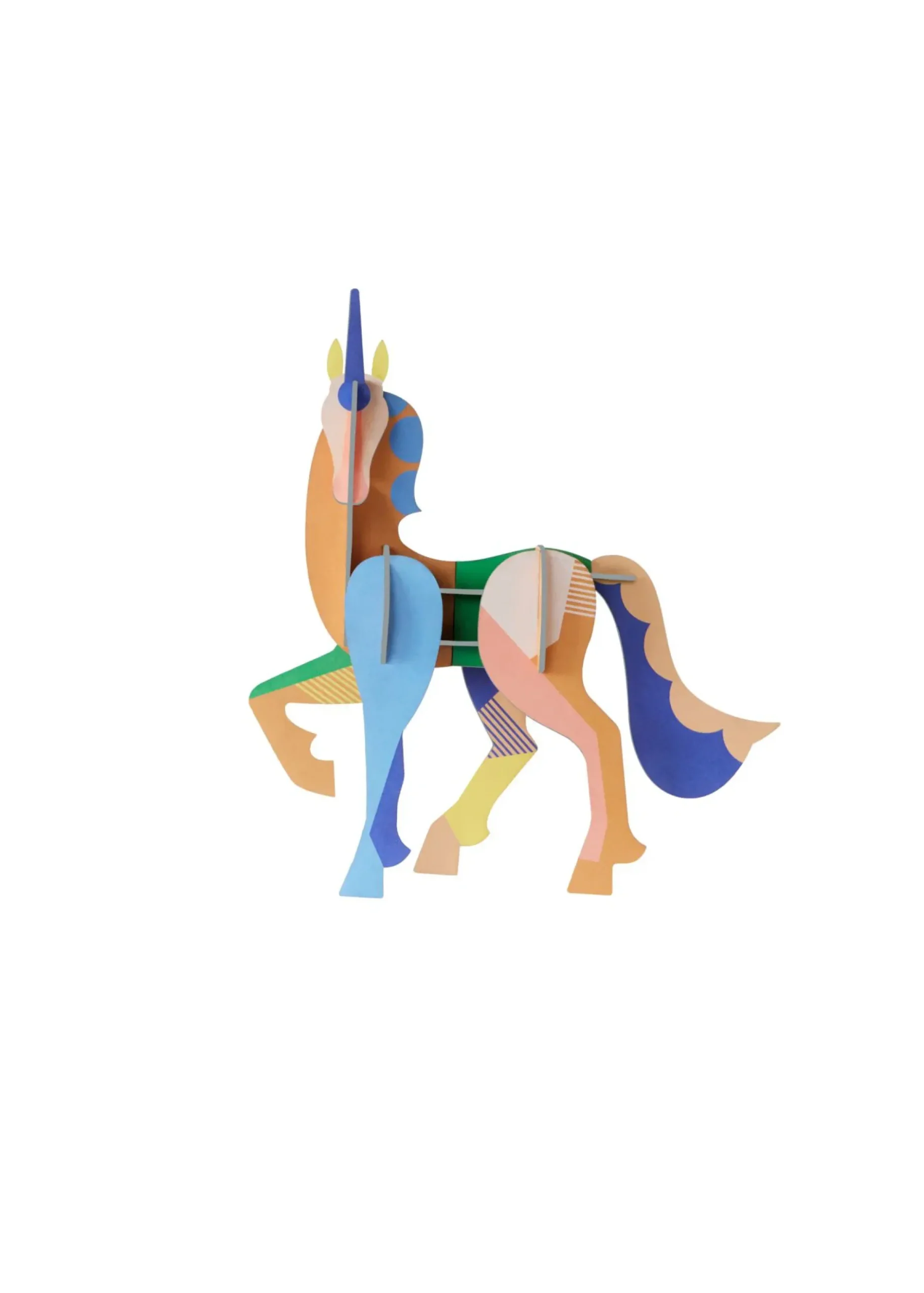 Papierskulptur 'Leuchtendes Einhorn'