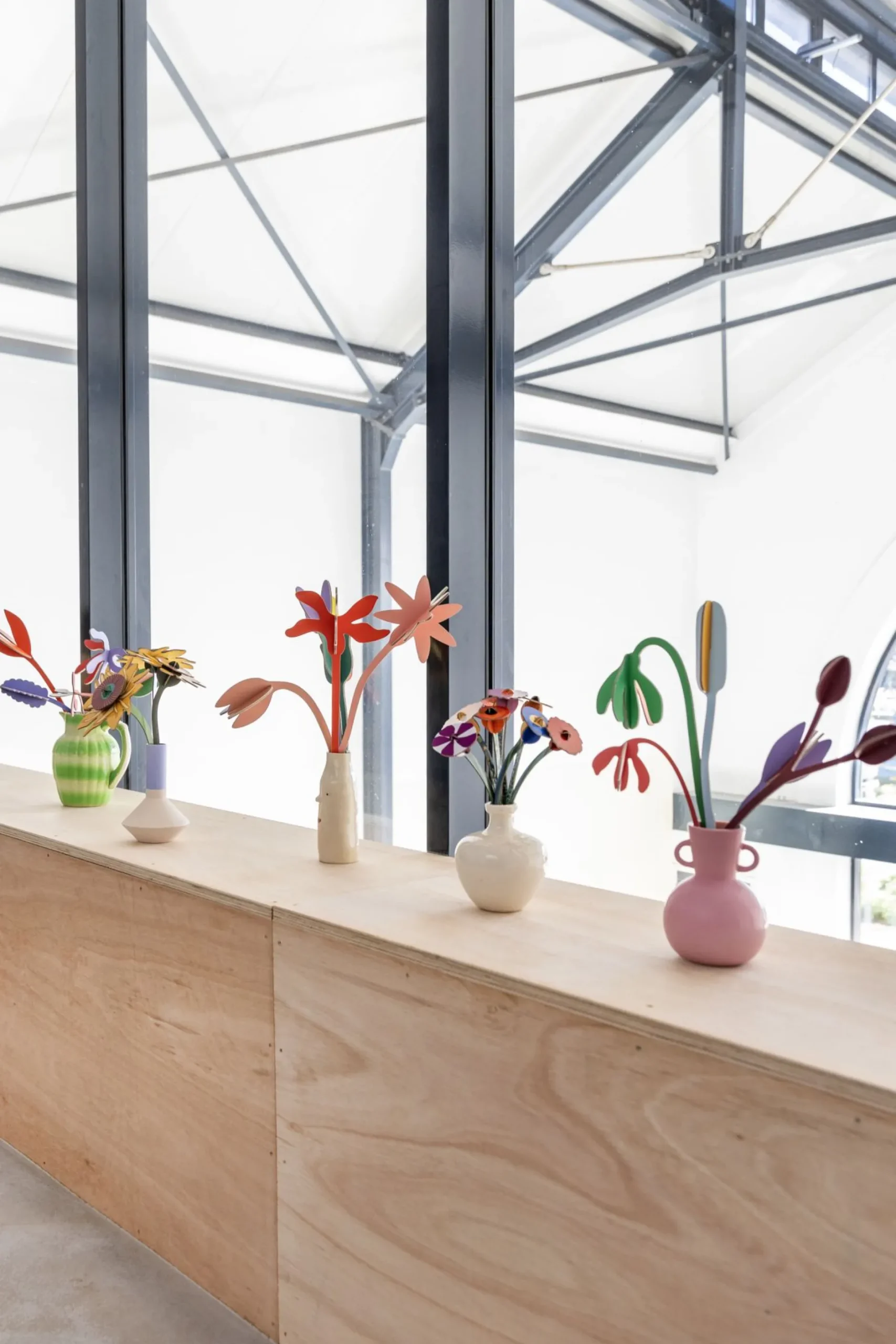 Papierskulptur 'Sonnenblumen-Trio'