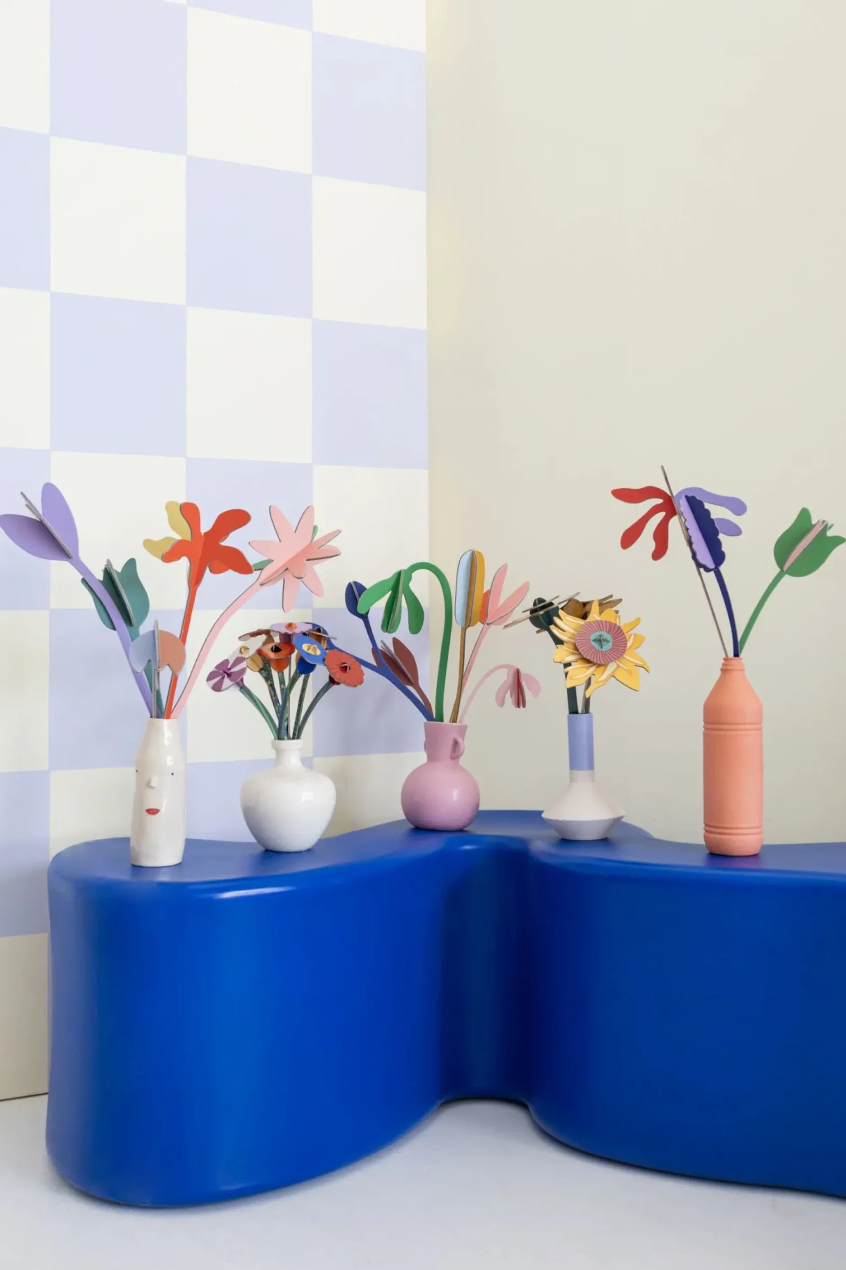 Papierskulptur 'Sonnenblumen-Trio'