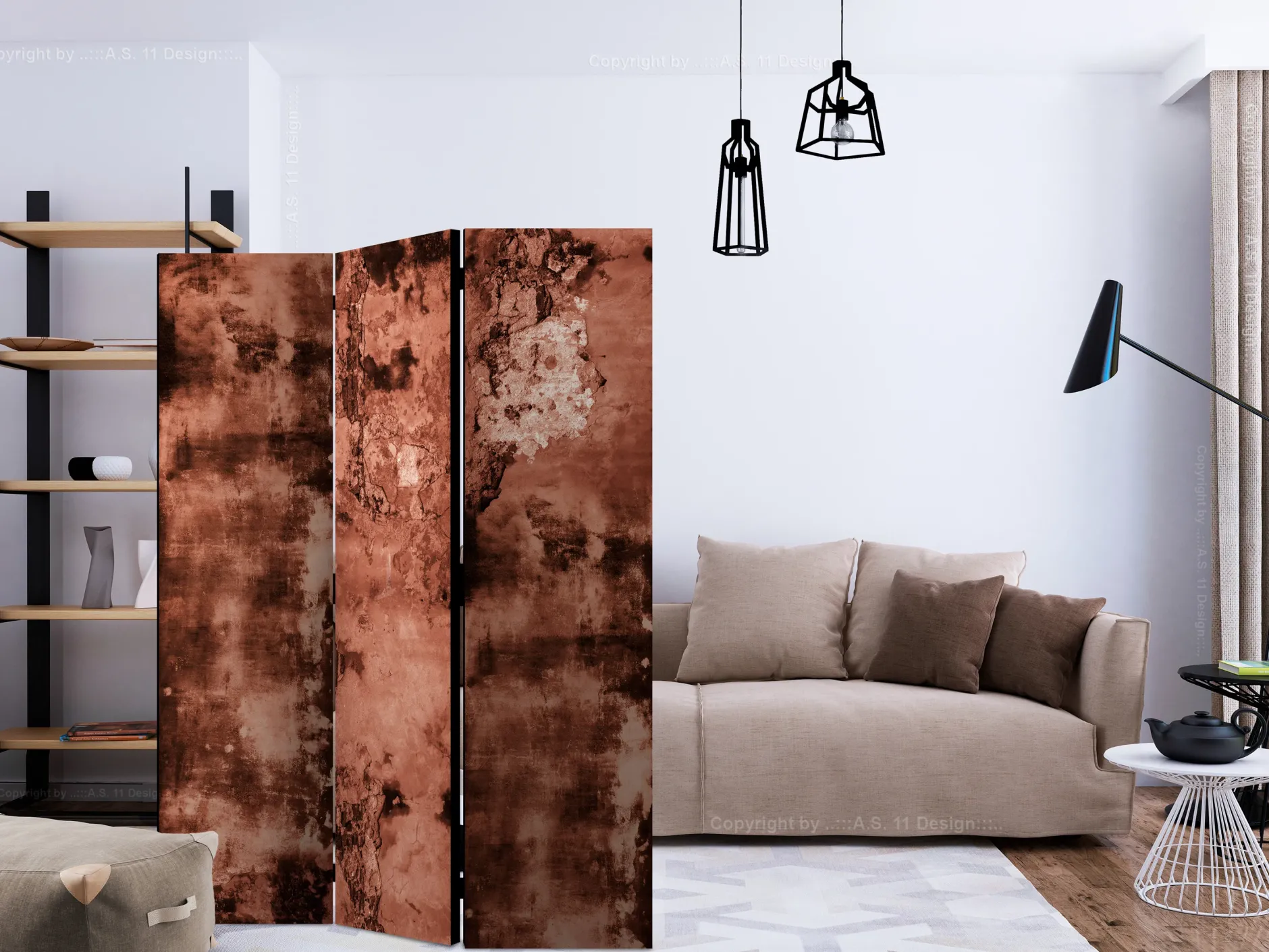Paravent 'Brown Concrete'