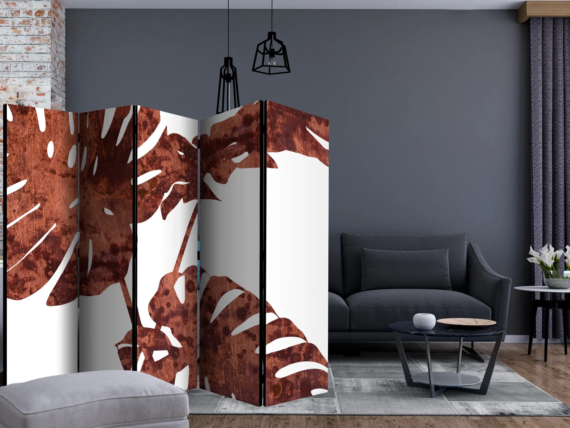 Paravent 'Seasoned Monstera II'