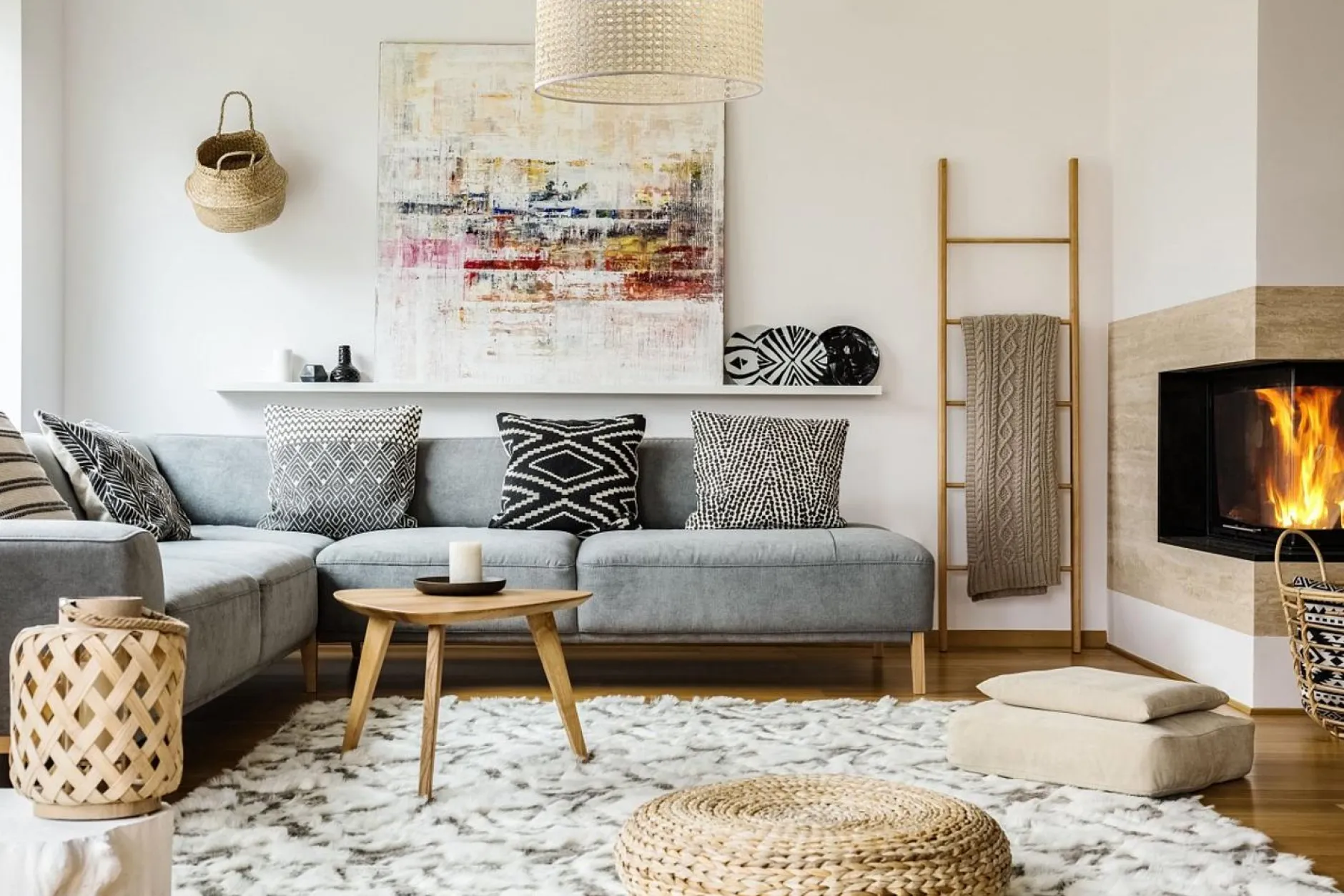 Pendelleuchte 'Rattan Lacey Superb 1'
