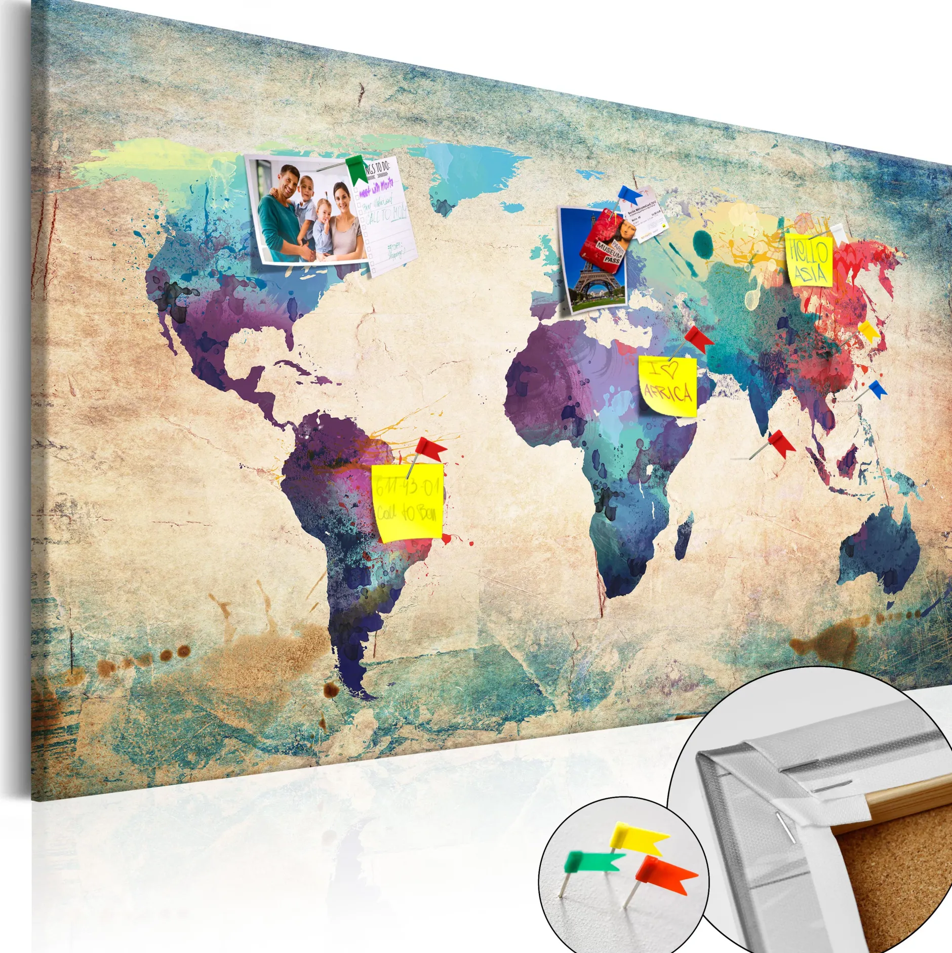 Pinnwand Bild 'Colorful World Map'