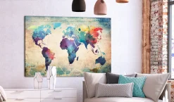 Pinnwand Bild 'Colorful World Map'