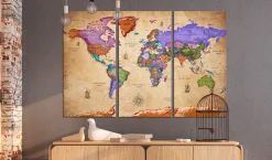 Pinnwand Bild 'Colourful Travels (3-teilig)'