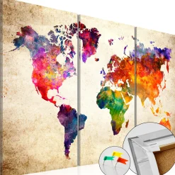 Pinnwand Bild 'Corkboard Map in Watercolor'
