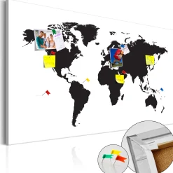 Pinnwand Bild 'World Map: Black & White Elegance'