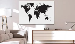 Pinnwand Bild 'World Map: Black & White Elegance'