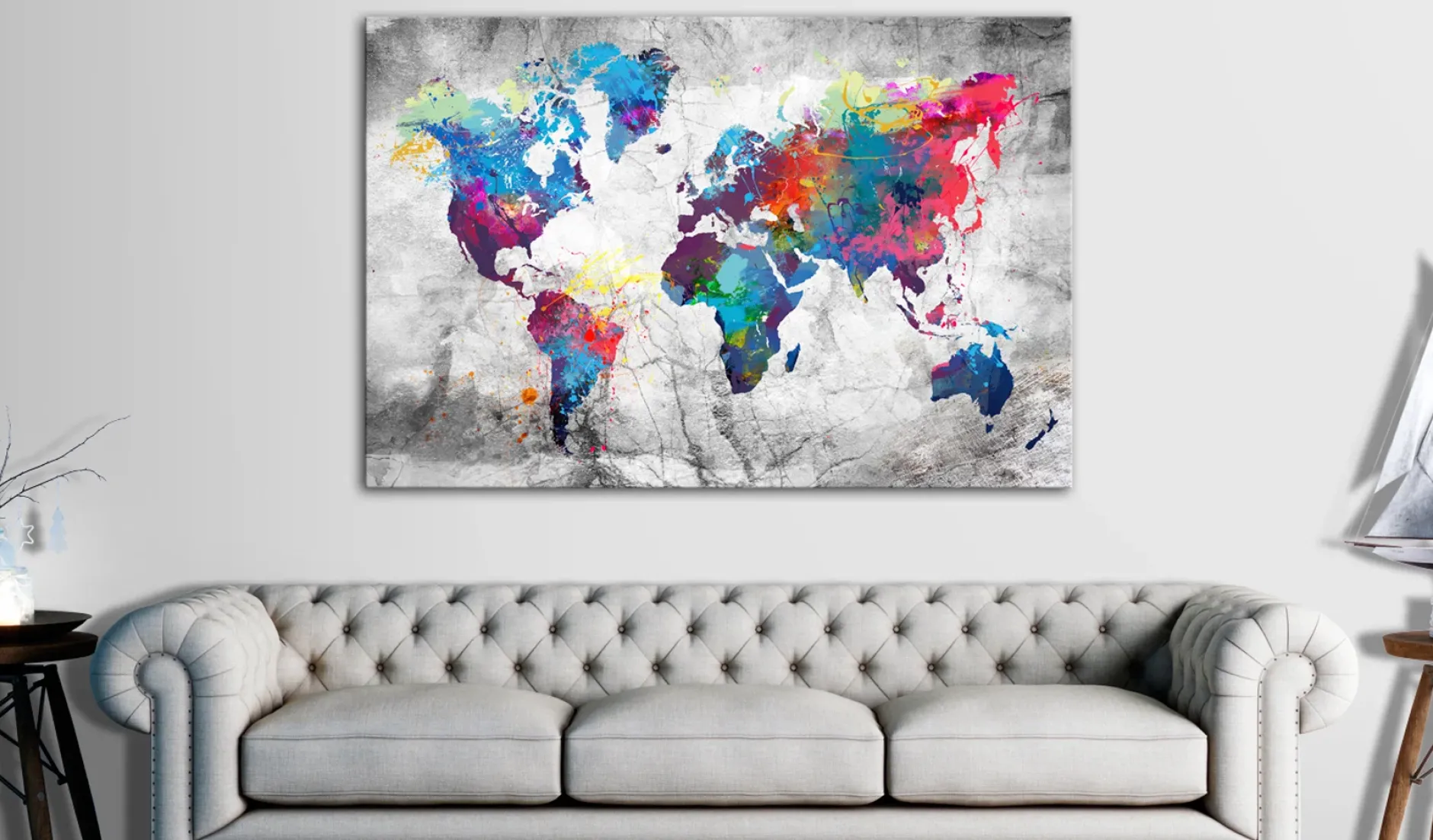 Pinnwand Bild 'World Map: Grey Style'