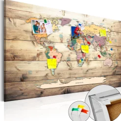 Pinnwand Bild 'World Map: Wooden Oceans'