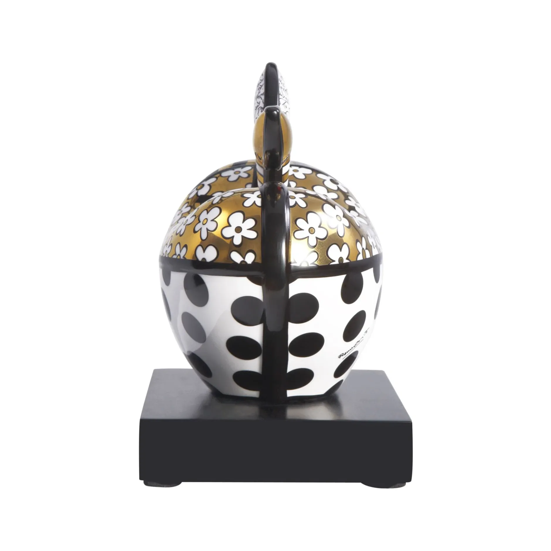 Porzellan Figur 'Golden Big Apple' von Romero Britto 11x18x14cm