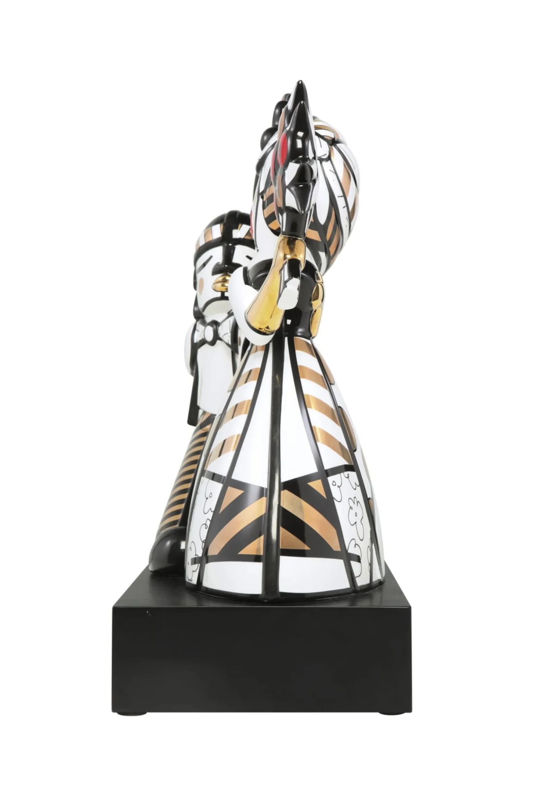 Porzellan Figur 'Golden Follow Me' von Romero Britto 17x41x48cm