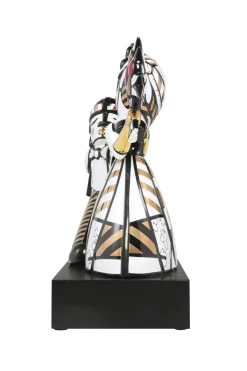 Porzellan Figur 'Golden Follow Me' von Romero Britto 17x41x48cm