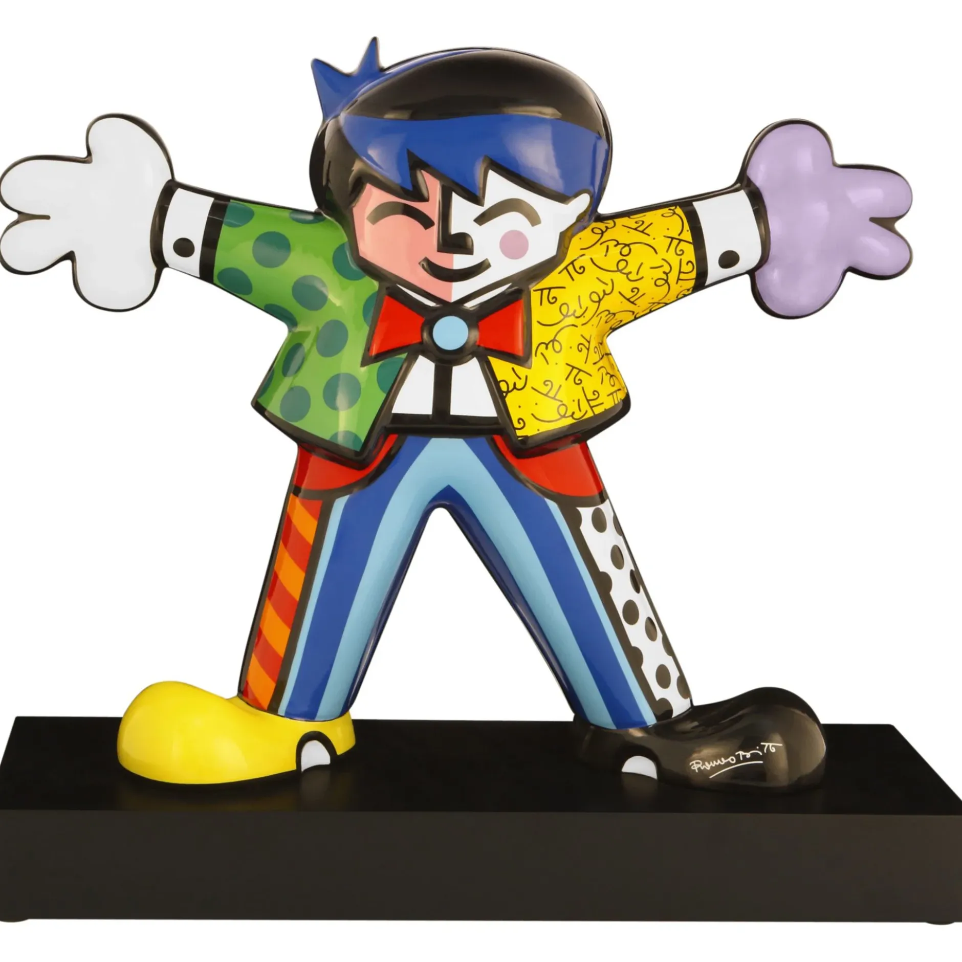 Porzellan Figur 'Hug Boy' von Romero Britto 19x47x54cm