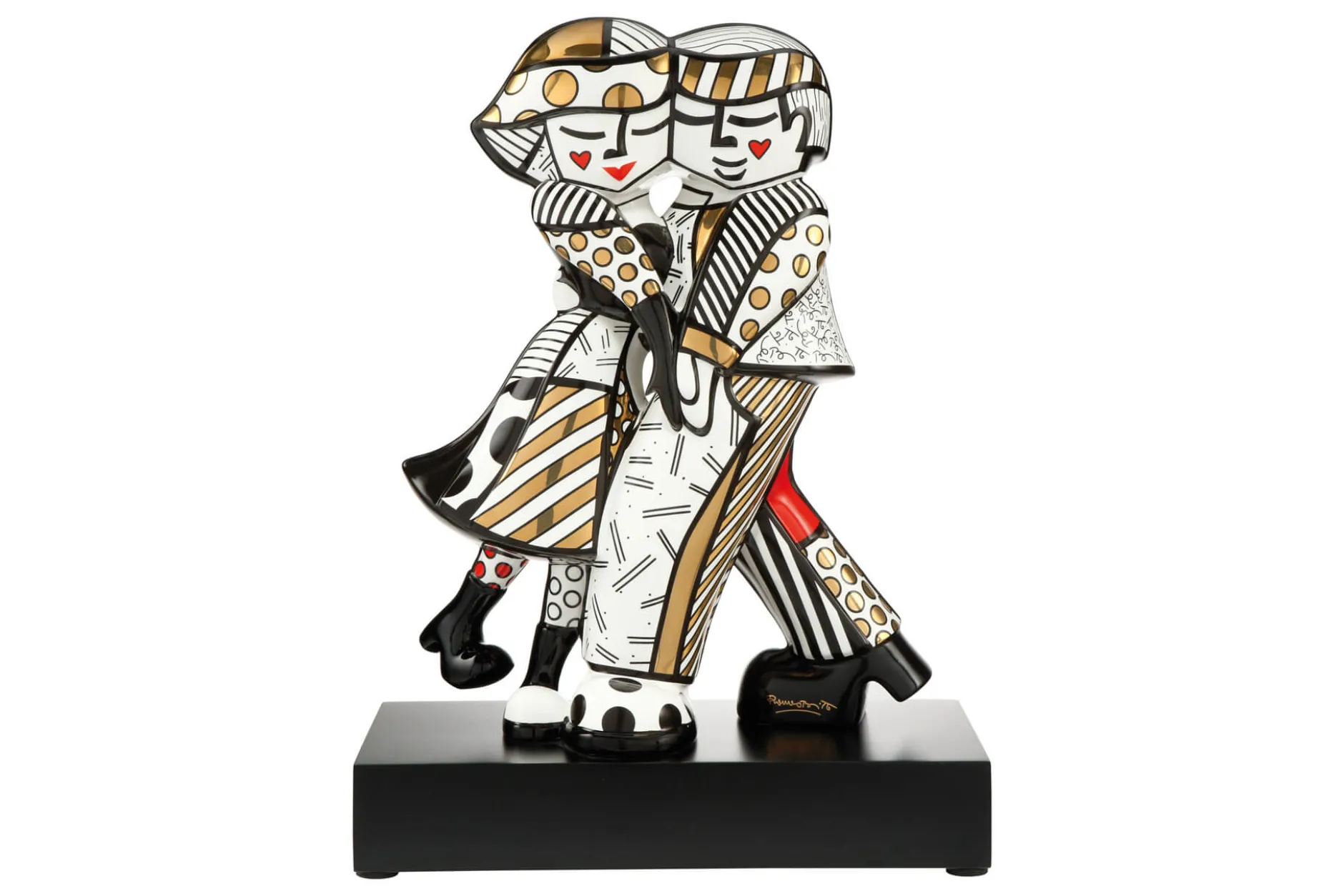Porzellan Figur 'Leichter Liebestanz' von Romero Britto 34,5x47x17cm