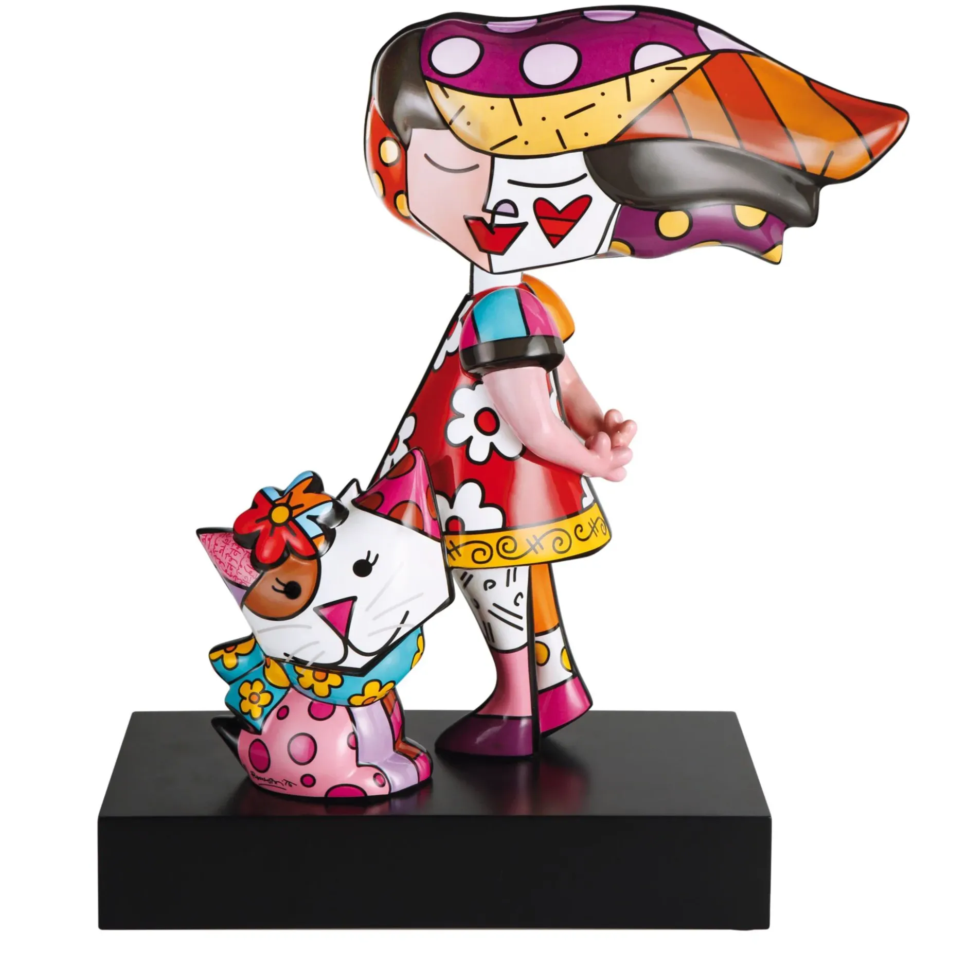 Porzellan Figur 'My Lovely Friend' von Romero Britto 18x47x41,5cm