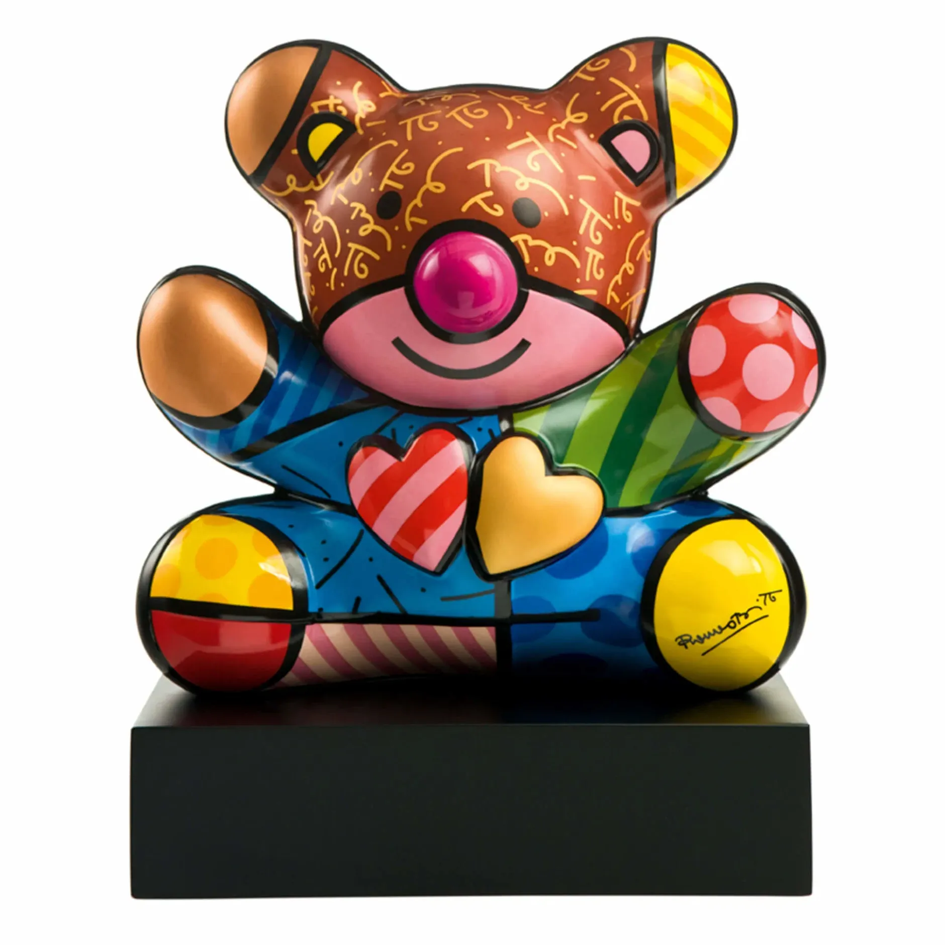 Porzellan Figur 'Teile die Liebe' von Romero Britto 25x30x17cm