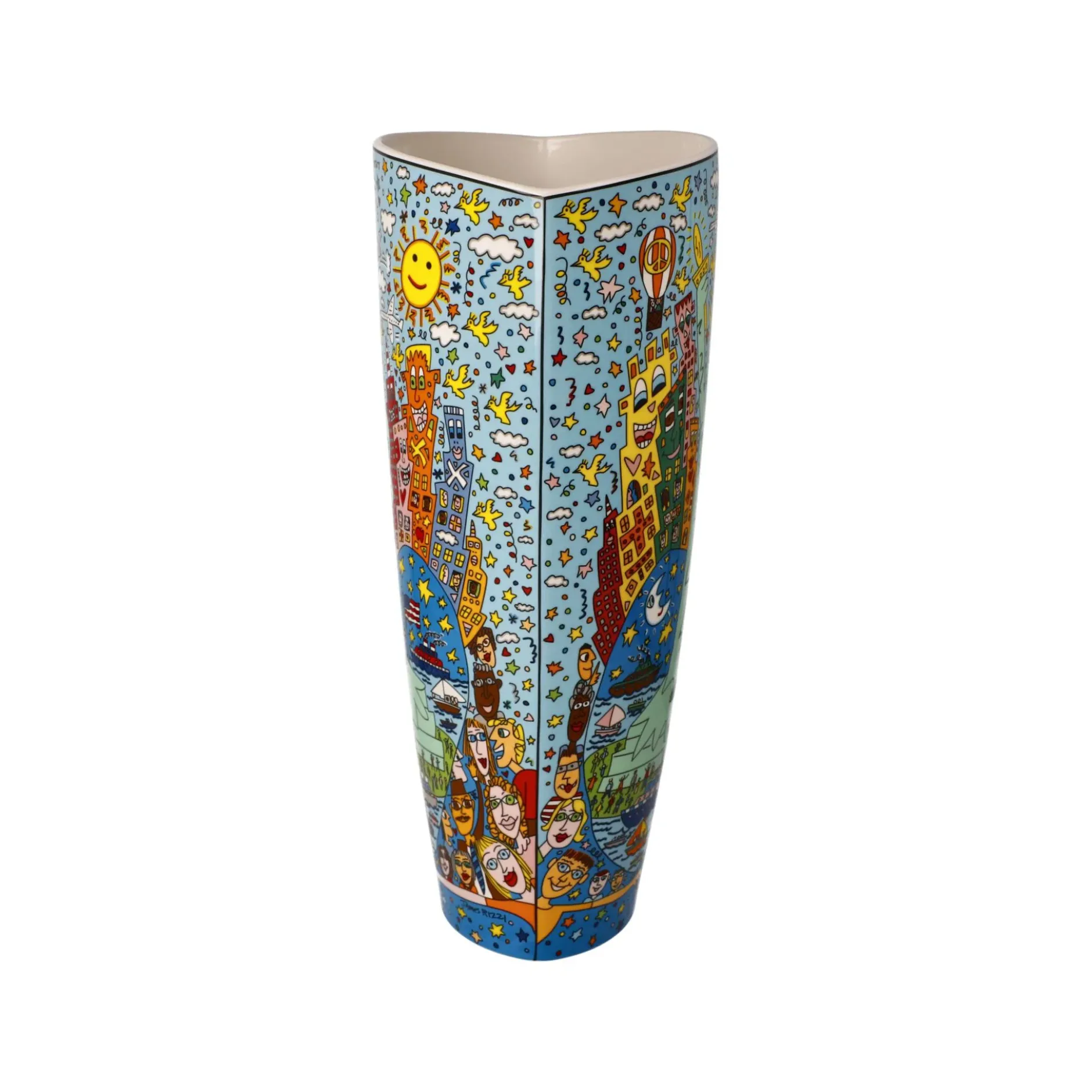 Porzellan Vase 'Big Apple Liberty' von James Rizzi 11x28x15cm