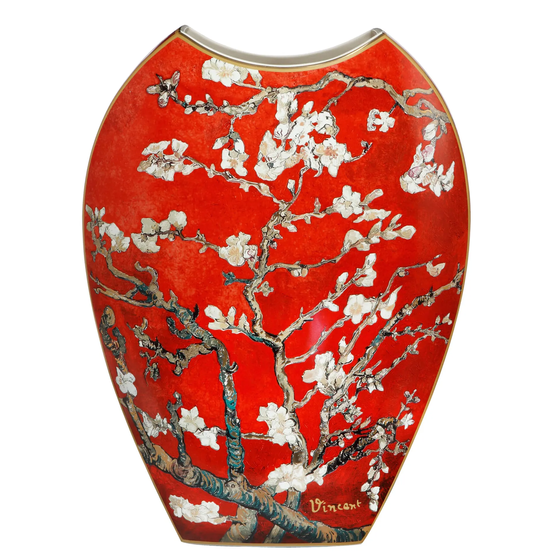 Porzellan Vase 'Frühlingshoffnung' von Vincent van Gogh 23x45x10cm
