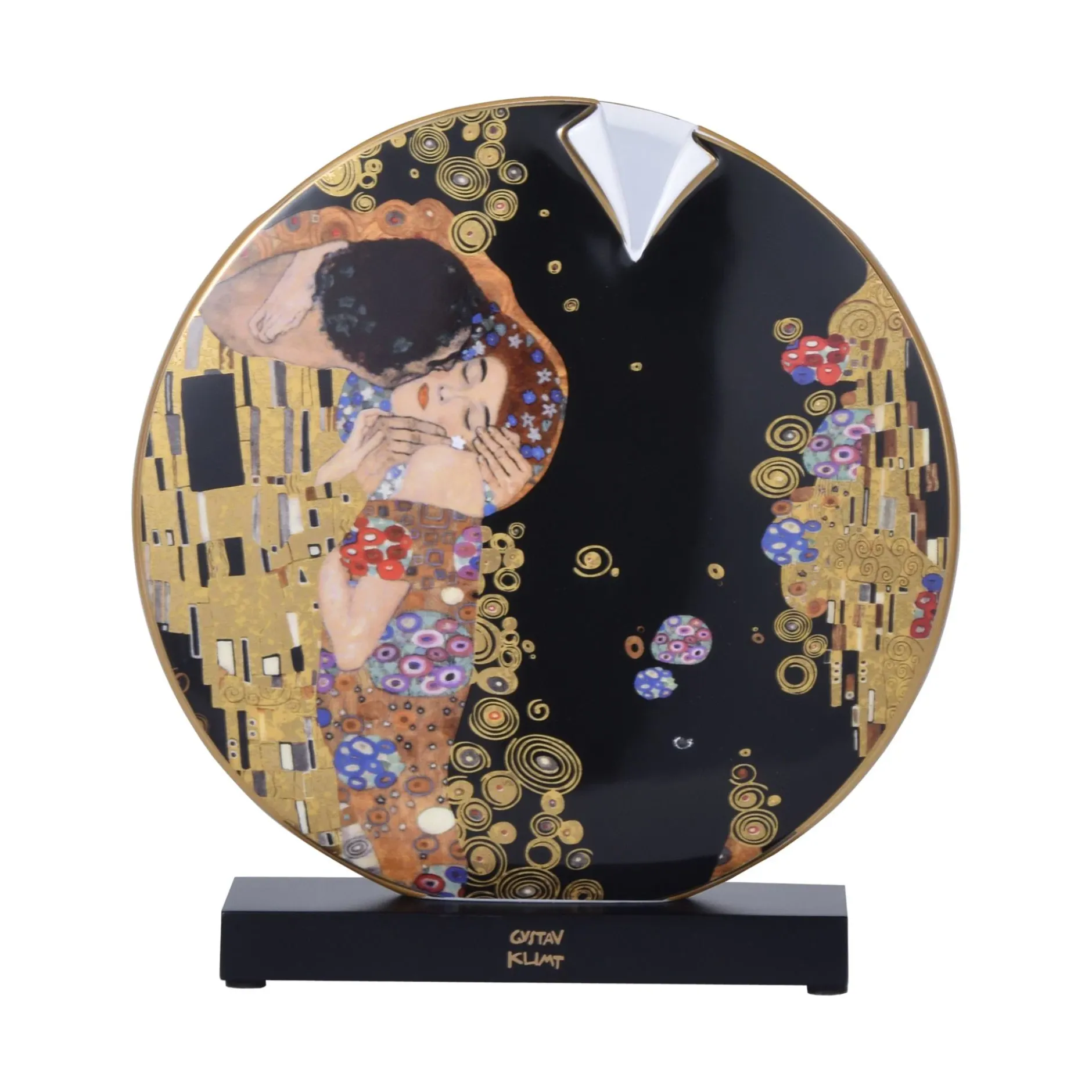 Porzellan Vase 'Golden Embrace' von Gustav Klimt 6x22,5x21cm