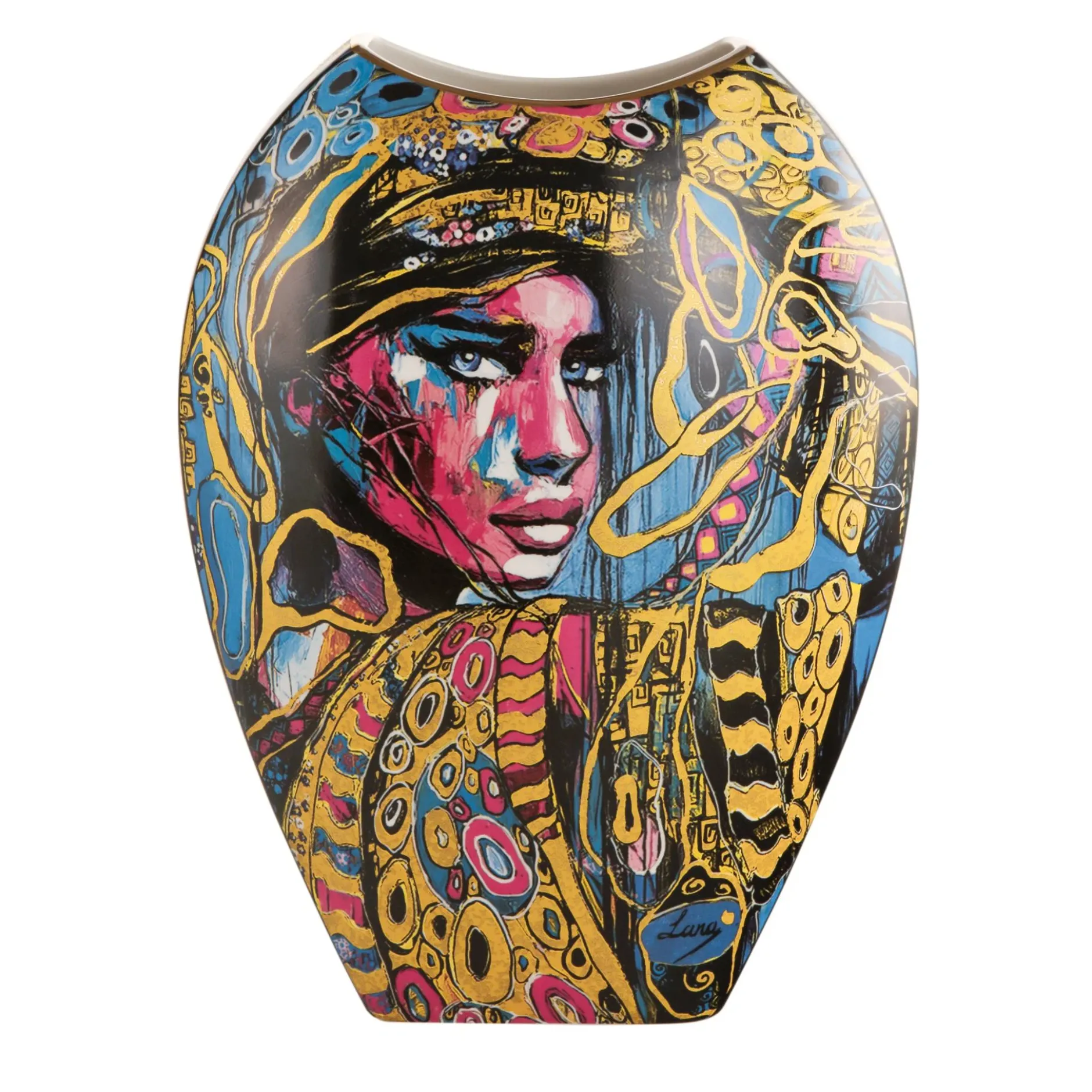 Porzellan Vase 'Golden Muse Aphrodite' von Lana Frey 11x30x22cm