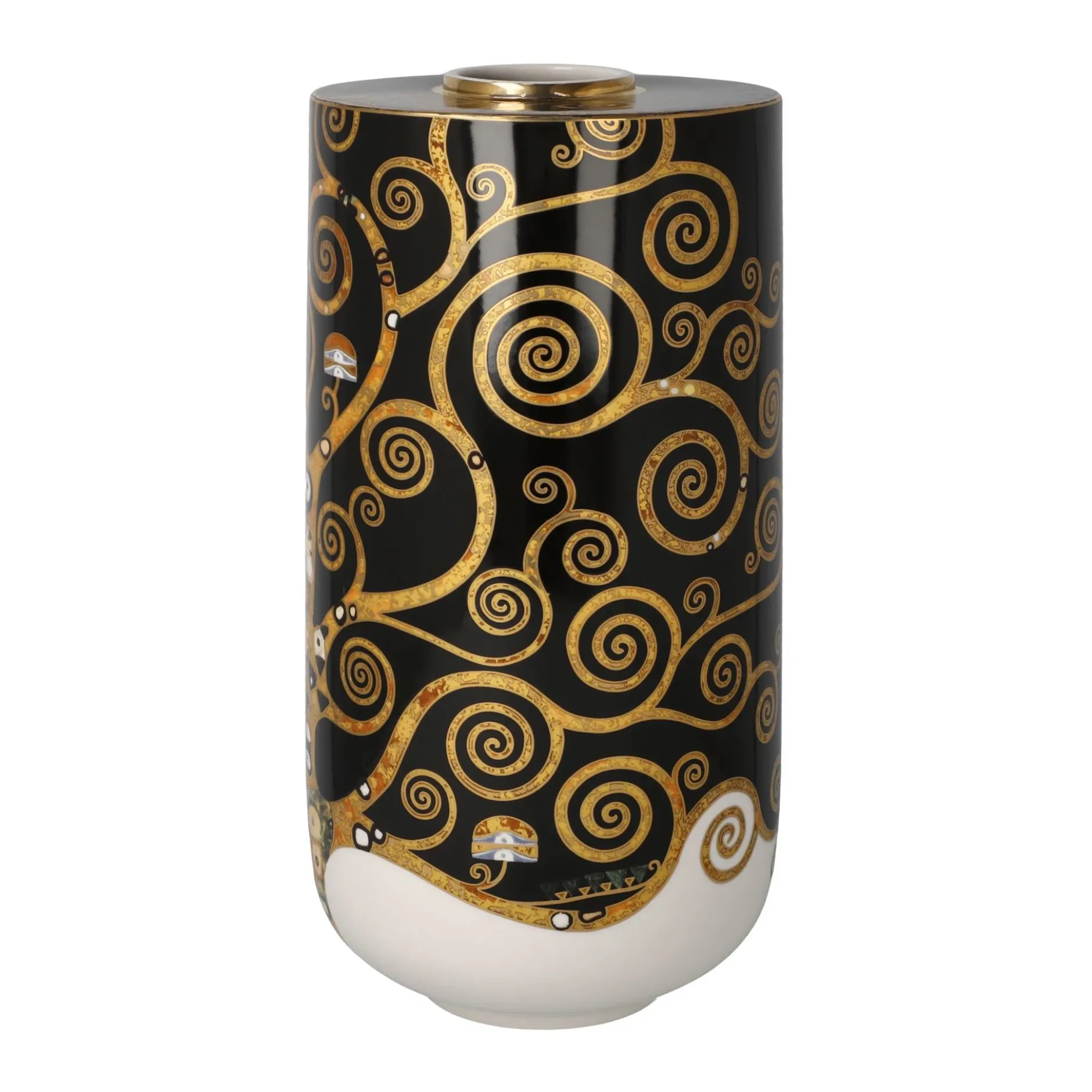 Porzellan Vase 'Golden Spiral Tree' von Gustav Klimt 12x25,5x12cm