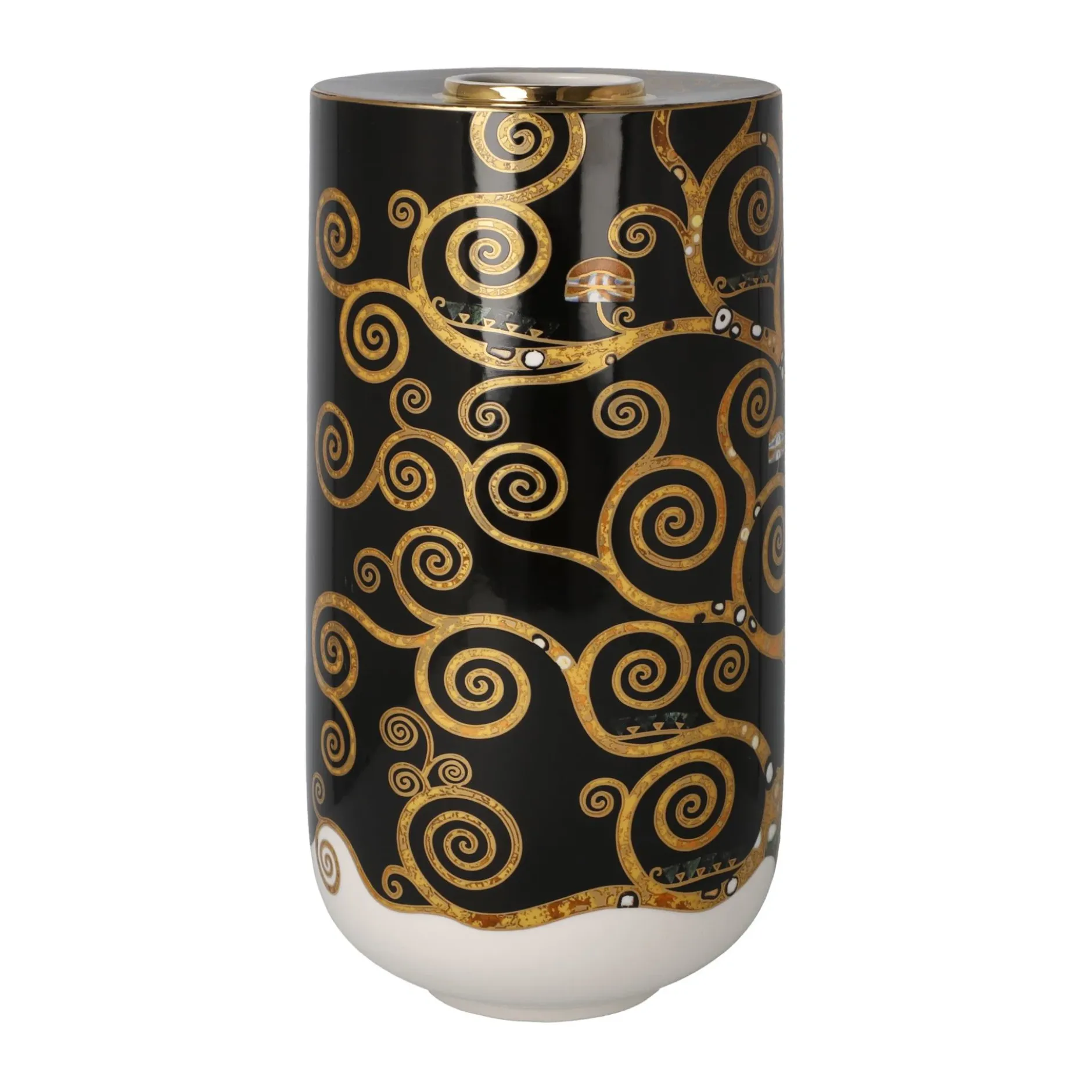 Porzellan Vase 'Golden Spiral Tree' von Gustav Klimt 12x25,5x12cm