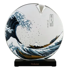 Porzellan Vase 'Great Wave Tribute' von Katsushika Hokusai 8x33,5x31cm