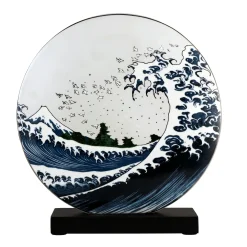 Porzellan Vase 'Great Wave Tribute' von Katsushika Hokusai 8x33,5x31cm