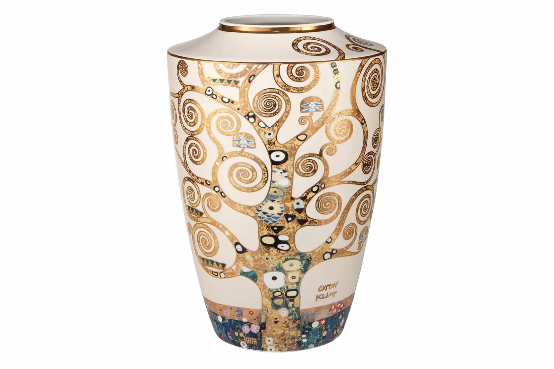 Porzellan Vase 'Hypnotic Tree' von Gustav Klimt 27x41x27cm
