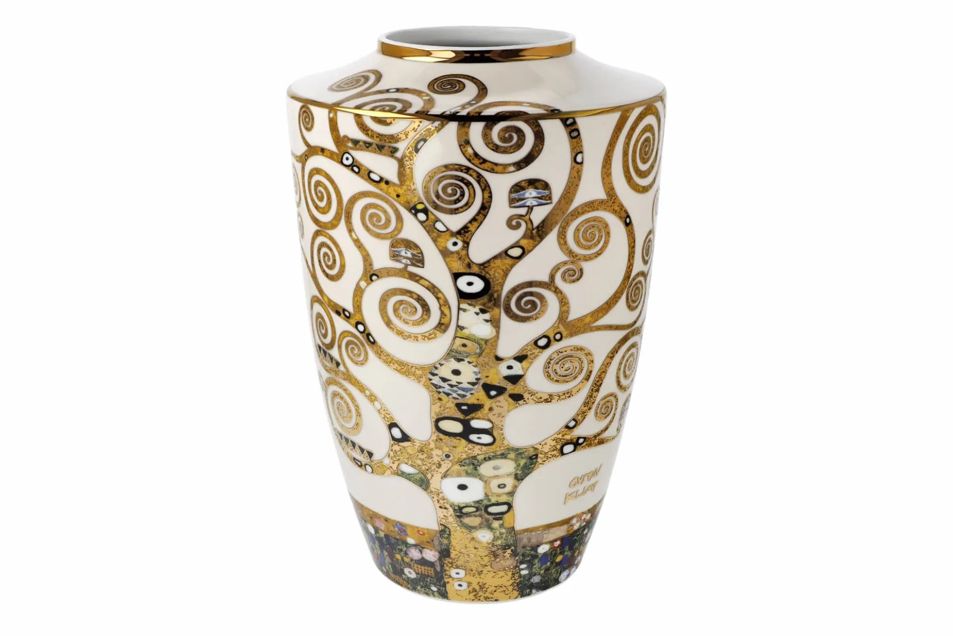 Porzellan Vase 'Hypnotic Tribal' von Gustav Klimt 16x24x16cm
